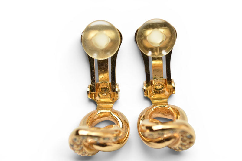 クリスチャンディオール イヤリング Christian Dior ヴィンテージ アクセサリー ラインストーン ゴールド【中古】