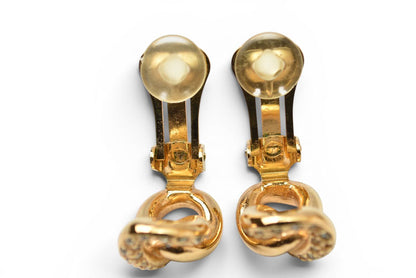 クリスチャンディオール イヤリング Christian Dior ヴィンテージ アクセサリー ラインストーン ゴールド【中古】