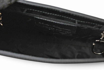 フェラガモ バッグ ヴァラ Salvatore Ferragamoショルダーバッグ 2WAY レザー ブラック シルバー金具【中古】