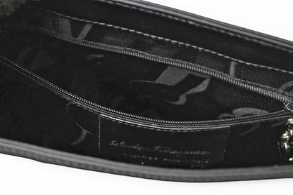 フェラガモ バッグ ヴァラ Salvatore Ferragamoショルダーバッグ 2WAY レザー ブラック シルバー金具【中古】