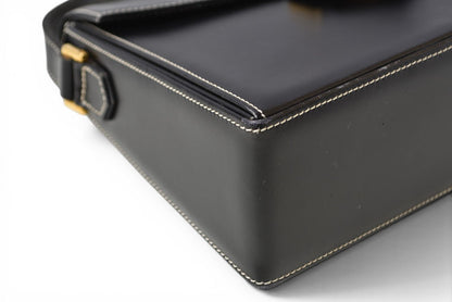 Christian Dior ディオール ヴィンテージ ショルダーバッグ レザー ブラック ゴールド金具 CDロゴ レディース 斜め掛け 【中古】