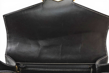 Christian Dior ディオール ヴィンテージ ショルダーバッグ レザー ブラック ゴールド金具 CDロゴ レディース 斜め掛け 【中古】