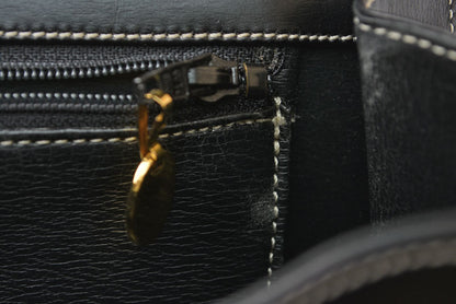 Christian Dior ディオール ヴィンテージ ショルダーバッグ レザー ブラック ゴールド金具 CDロゴ レディース 斜め掛け 【中古】