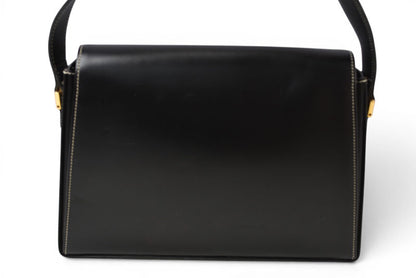 Christian Dior ディオール ヴィンテージ ショルダーバッグ レザー ブラック ゴールド金具 CDロゴ レディース 斜め掛け 【中古】