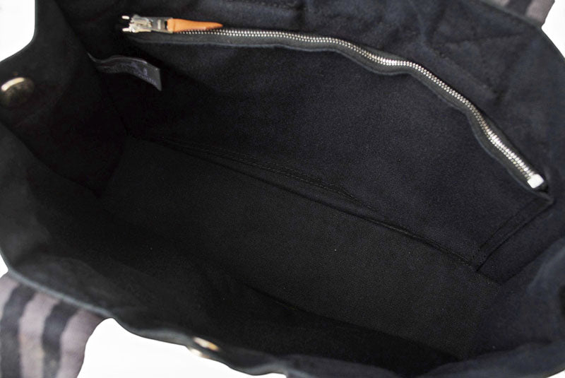 エルメス トートバッグ HERMES フールトゥ トートPM ハンドバッグ キャンバス ブラック/グレー【中古】