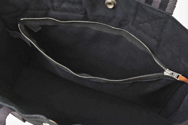 エルメス トートバッグ HERMES フールトゥ トートPM ハンドバッグ キャンバス ブラック/グレー【中古】