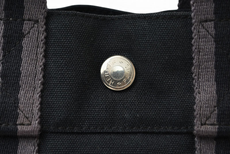 エルメス トートバッグ HERMES フールトゥ トートPM ハンドバッグ キャンバス ブラック/グレー【中古】