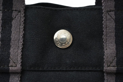 エルメス トートバッグ HERMES フールトゥ トートPM ハンドバッグ キャンバス ブラック/グレー【中古】