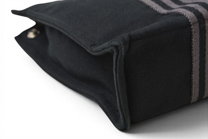 エルメス トートバッグ HERMES フールトゥ トートPM ハンドバッグ キャンバス ブラック/グレー【中古】