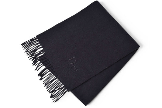 クリスチャンディオール マフラー ヴィンテージ Christian Dior ウインタースカーフ ウール ブラック【中古】