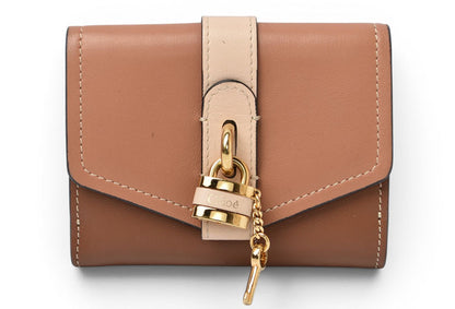 クロエ ミニ財布/ミニウォレット Chloe 折財布 ABY/アビー スモールトリフォールドウォレット ブラウンマルチ【中古】