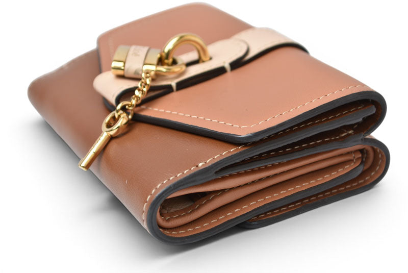 クロエ ミニ財布/ミニウォレット Chloe 折財布 ABY/アビー スモールトリフォールドウォレット ブラウンマルチ【中古】