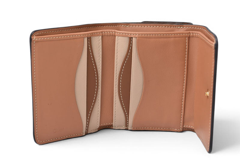 クロエ ミニ財布/ミニウォレット Chloe 折財布 ABY/アビー スモールトリフォールドウォレット ブラウンマルチ【中古】