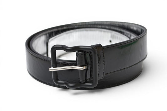 ボッテガヴェネタ ベルト BOTTEGA VENETA パテントレザー サイズ95cm ブラック 691233 メンズ【中古】