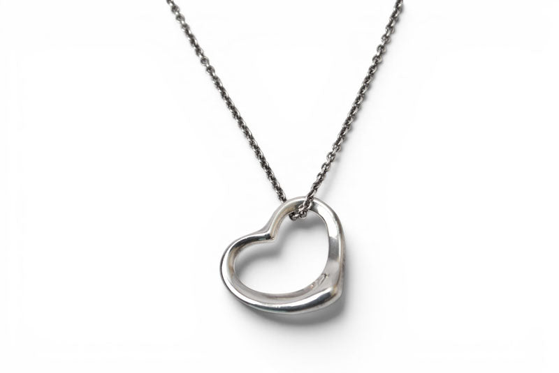 ティファニー ネックレス/ペンダント シルバー TIFFANY&Co. エルサ・ペレッティ オープンハートモチーフ 幅2.1cm【中古】