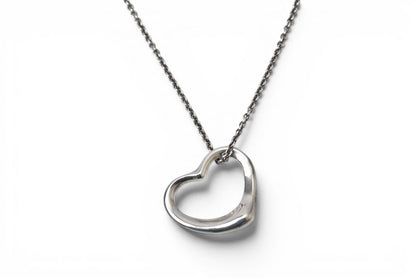 ティファニー ネックレス/ペンダント シルバー TIFFANY&Co. エルサ・ペレッティ オープンハートモチーフ 幅2.1cm【中古】