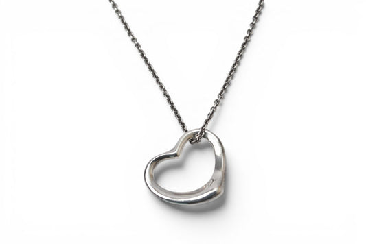 ティファニー ネックレス/ペンダント シルバー TIFFANY&Co. エルサ・ペレッティ オープンハートモチーフ 幅2.1cm【中古】
