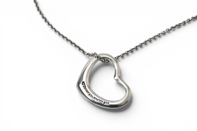 ティファニー ネックレス/ペンダント シルバー TIFFANY&Co. エルサ・ペレッティ オープンハートモチーフ 幅2.1cm【中古】