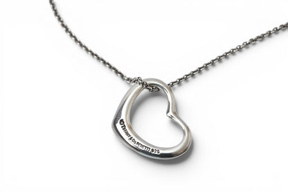 ティファニー ネックレス/ペンダント シルバー TIFFANY&Co. エルサ・ペレッティ オープンハートモチーフ 幅2.1cm【中古】