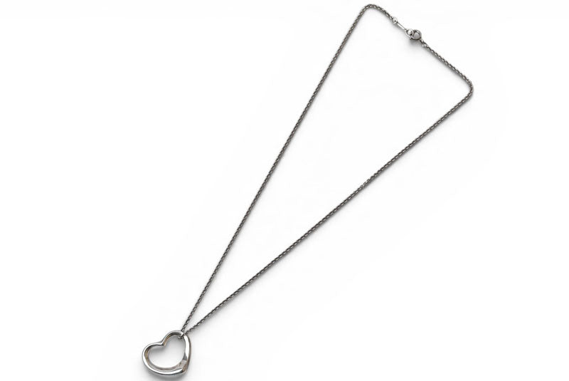ティファニー ネックレス/ペンダント シルバー TIFFANY&Co. エルサ・ペレッティ オープンハートモチーフ 幅2.1cm【中古】