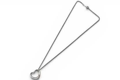 ティファニー ネックレス/ペンダント シルバー TIFFANY&Co. エルサ・ペレッティ オープンハートモチーフ 幅2.1cm【中古】