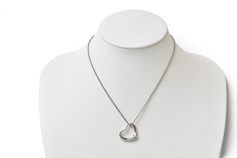 ティファニー ネックレス/ペンダント シルバー TIFFANY&Co. エルサ・ペレッティ オープンハートモチーフ 幅2.1cm【中古】