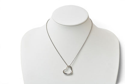 ティファニー ネックレス/ペンダント シルバー TIFFANY&Co. エルサ・ペレッティ オープンハートモチーフ 幅2.1cm【中古】