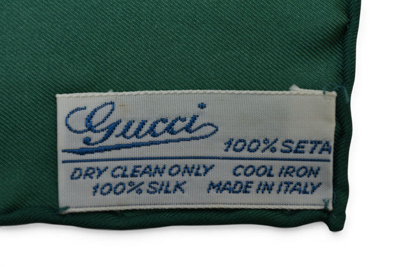 グッチ スカーフ GUCCI ヴィンテージ 大判スカーフ フローラプリント/フラワー柄 グリーンマルチ【中古】