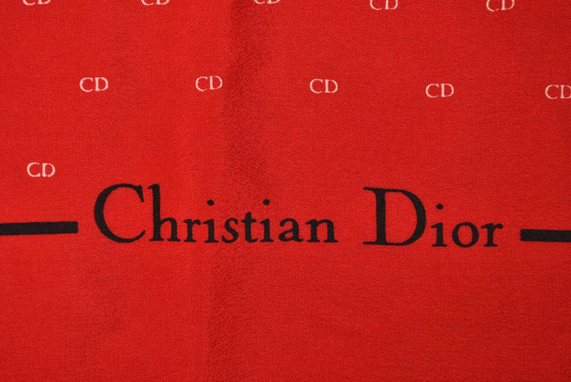 クリスチャンディオール スカーフ ヴィンテージ Christian Dior CDロゴ レッド【中古】