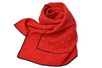 クリスチャンディオール スカーフ ヴィンテージ Christian Dior CDロゴ レッド【中古】