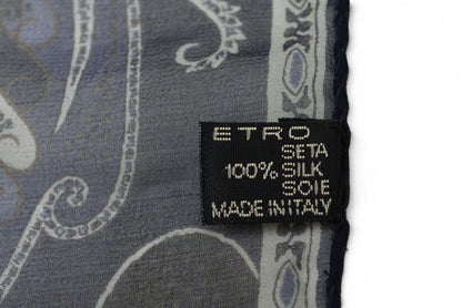 エトロ スカーフ ペイズリー柄 ネイビー系 ETRO ヴィンテージ フリンジ ショール ストール メンズ レディース【中古】