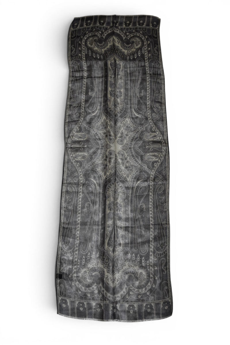 エトロ スカーフ ペイズリー柄 ネイビー系 ETRO ヴィンテージ フリンジ ショール ストール メンズ レディース【中古】