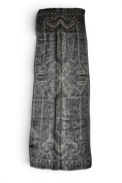 エトロ スカーフ ペイズリー柄 ネイビー系 ETRO ヴィンテージ フリンジ ショール ストール メンズ レディース【中古】