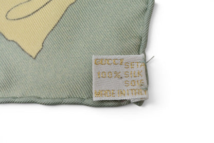 グッチ スカーフ GUCCI ヴィンテージ 大判スカーフ フローリアフルーツ グリーンマルチ【中古】