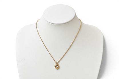 クリスチャンディオール ネックレス/チョカー Christian Dior ヴィンテージ ハートモチーフ ラインストーン ゴールド【中古】