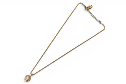 クリスチャンディオール ネックレス/チョカー Christian Dior ヴィンテージ ハートモチーフ ラインストーン ゴールド【中古】