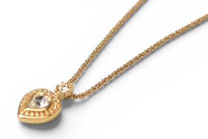 クリスチャンディオール ネックレス/チョカー Christian Dior ヴィンテージ ハートモチーフ ラインストーン ゴールド【中古】