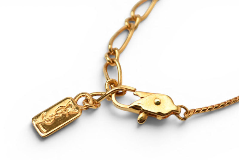イヴサンローラン ネックレス/ペンダント ユニセックス YVES SAINT LAURENT ヴィンテージゴールド プレートモチーフ YSL【中古】