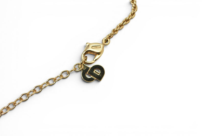 クリスチャンディオール ネックレス Christian Dior ヴィンテージ エンブレム ラインストーン ゴールド【中古】