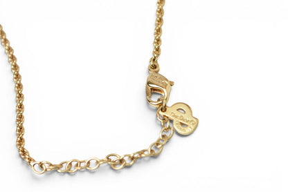 クリスチャンディオール ネックレス Christian Dior ヴィンテージ エンブレム ラインストーン ゴールド【中古】