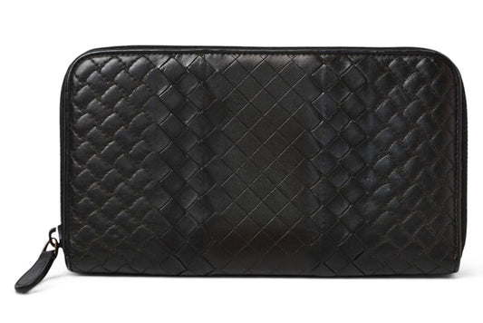ボッテガヴェネタ 財布/マルチウォレット BOTTEGA VENETA 長財布/ラウンドファスナー式 インペラトーレ ブラック【中古】