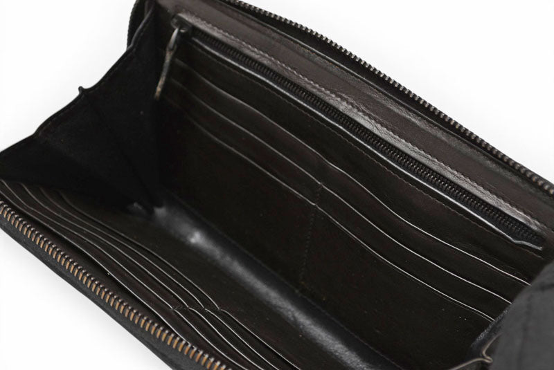 ボッテガヴェネタ 財布/マルチウォレット BOTTEGA VENETA 長財布/ラウンドファスナー式 インペラトーレ ブラック【中古】
