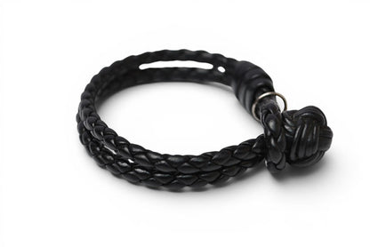 ボッテガヴェネタ ブレスレット/バングル BOTTEGA VENETA イントレチャート ブラック【中古】