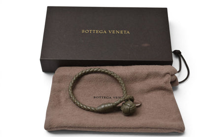ボッテガヴェネタ 未使用 ブレスレット/バングル BOTTEGA VENETA イントレチャート カーキグレー【中古】