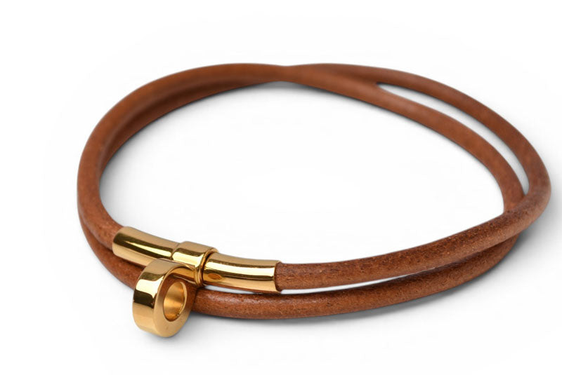 エルメス バングル/ブレスレット HERMES ドゥーブルケリー チョーカー アクセサリー レディース ブラウン【中古】