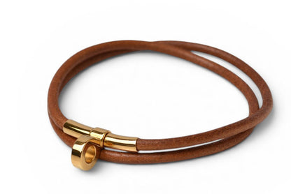 エルメス バングル/ブレスレット HERMES ドゥーブルケリー チョーカー アクセサリー レディース ブラウン【中古】
