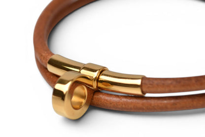 エルメス バングル/ブレスレット HERMES ドゥーブルケリー チョーカー アクセサリー レディース ブラウン【中古】