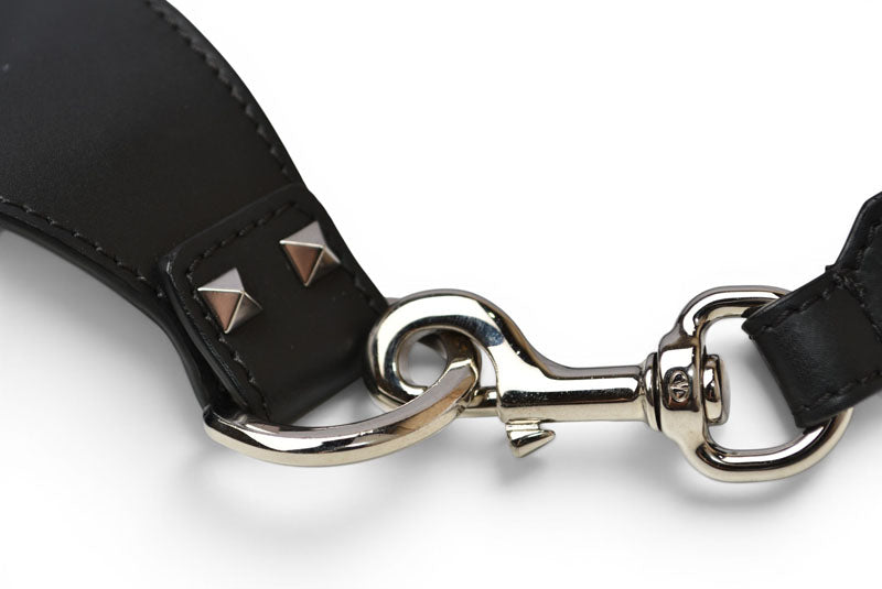 VALENTINO ヴァレンティノ レザー ベルトバッグ/ボディバッグ メンズ ブラック ホワイト 2Y2B0719 WJW ウエストバッグ クロスボディ【中古】