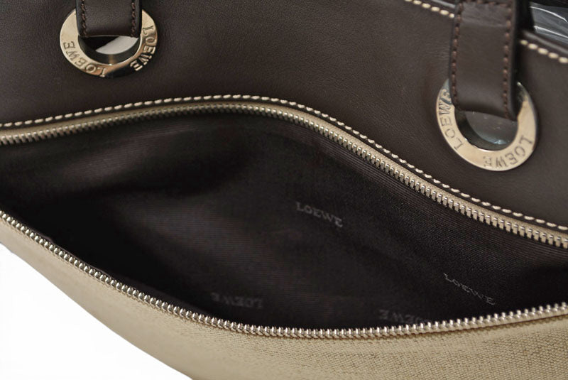 ロエベ トートバッグ ヴィンテージ A4収納可 LOEWE バッグ ベージュ/ブラウン メンズ/レディース【中古】