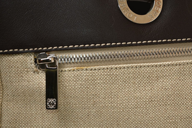 ロエベ トートバッグ ヴィンテージ A4収納可 LOEWE バッグ ベージュ/ブラウン メンズ/レディース【中古】